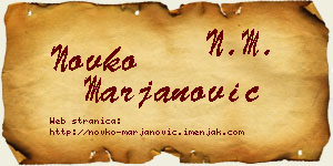 Novko Marjanović vizit kartica